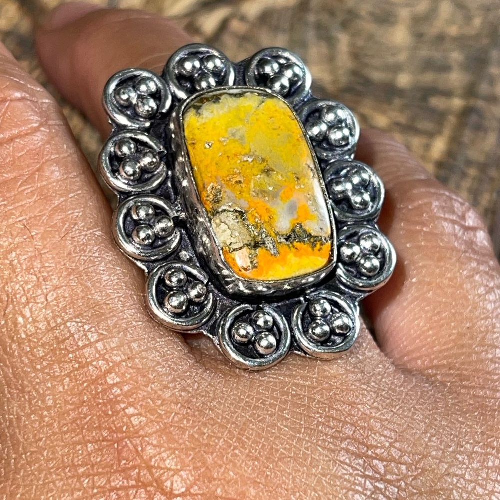 Bumblebee Jasper Ring Size 7